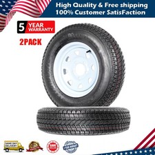 2 Pack St17580d13 Trailer Tires With Rims 17580 D 13 Lrc 5 Lug On 4.5 6pr 2 Pack St17580d13 Trailer Tires With Rims 17580 D 13 Lrc 5 Lug On 4.5 6pr