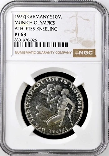 Germany 10 Mark 1972 J NGC PF63 UNC Silver Munich Olympics