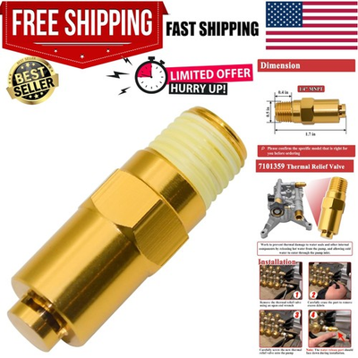 #ad 1 4quot; NPT Brass Thermal Relief Valve for Safe Operation of Pressure Washer Pumps $20.99