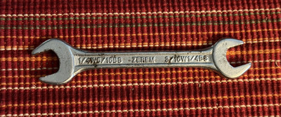 Vtg ZEREM Open End Wrench 1/4W 5/16BS  x  3/16W 1/4BS Drop Forged Made GERMANY