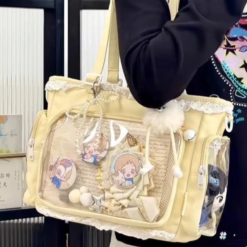 ココナッツ　　　　　　　　　　　　　　　　　　ITADAK鞄 Lace Transparent Ita Bag Single Shoulder Cute Crossbody Bag Tote