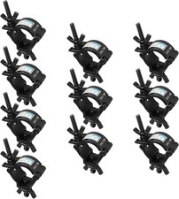 10 Pack 1-1/2" OD Stage Lighting Clamps, Quick Lock 1-1/2 Truss Black