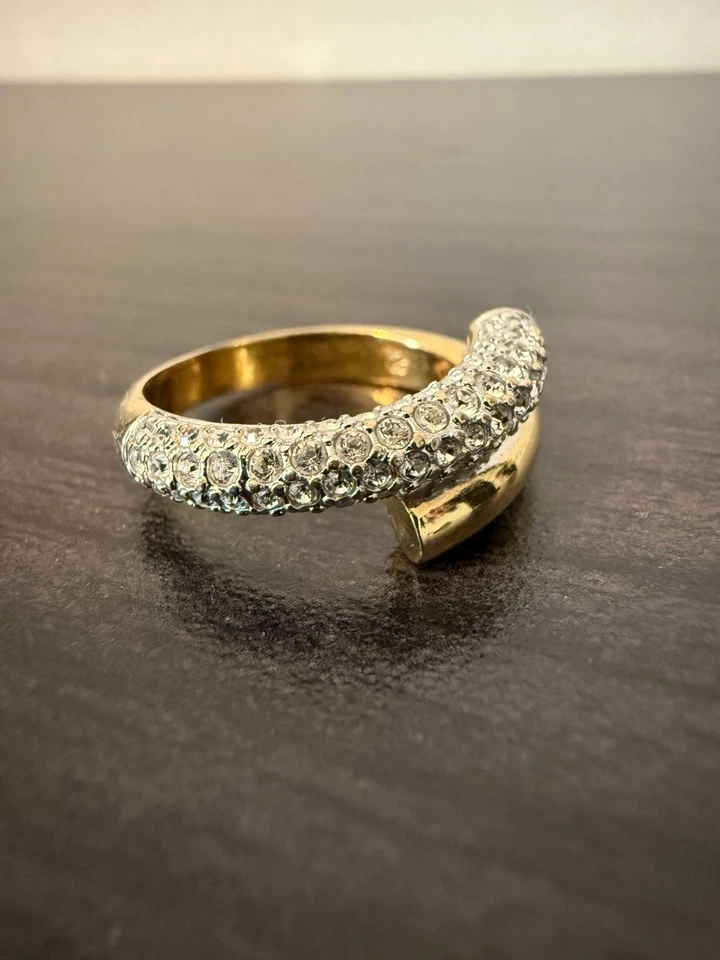 Swarovski - Anel Dextera - Branco, banhado a ouro - Tamanho: 60 - Imagem 3 de 4