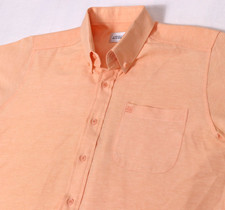 VTG Givenchy Monsieur Short Sleeve Button Shirt Sz 16.5 L Orange Camp Designer