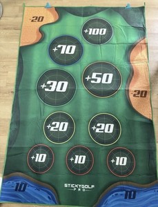 Sticky Golf Pro Game-Full Set. Turf Mat W 16 Balls. Indoor/ Outdoor/No Club.