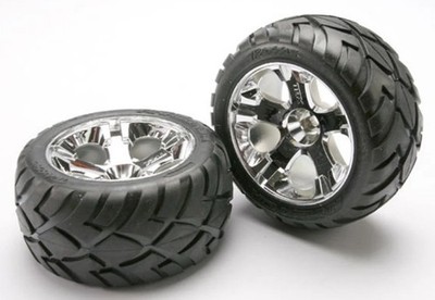 Traxxas 5577R - Anaconda Tires, All-Star 2.8'' Wheels, Chrome, Nitro Front
