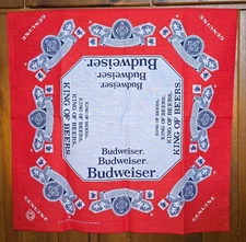 Vintage Bandana Budweiser King of Beers Red Made In U.S.A. 15187, Classic