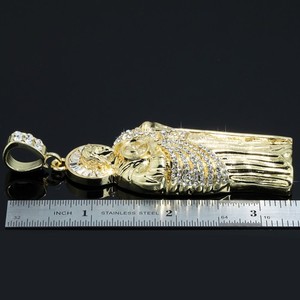 Authentic Iced San Judas & Two Row Virgin Pendant CubicZirconia Gold Plated 4mm Rope Chain