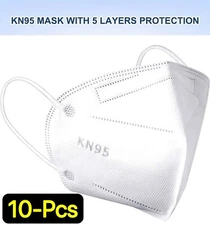 10 Pcs KN95 Face Mask Cover Protection Respirator White Masks Protective 5-Layer