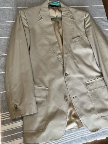 Brooks Brother Vintage Chino Suit 42L 35x30 Beige Cream 2 Piece Classic - Picture 4 of 24