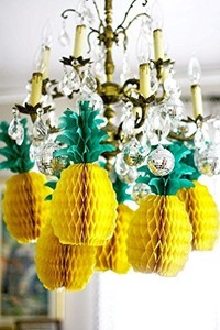 6pcs Tropical Fiesta Big Pineapple Honeycomb Centerpiece Table