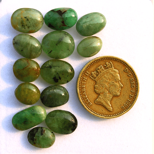 13 Pcs Natural Zambian Emerald Untreated 9mm-12mm Oval Cabochon Loose Gemstones - Picture 9 of 15