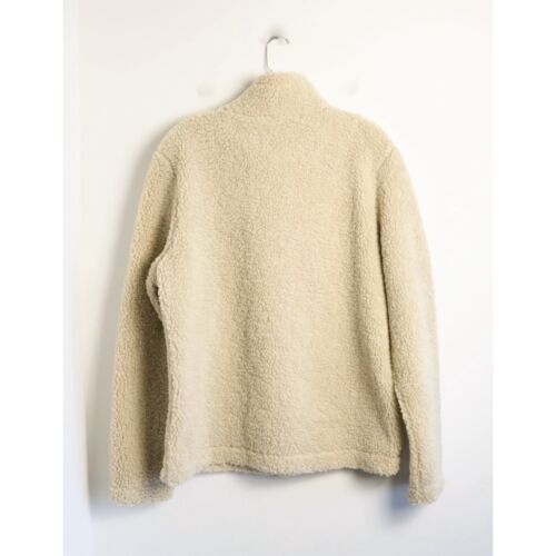 H&M Chaqueta Imitación Piel de Oveja Abrigo de Peluche Beige Crema Acogedor Cálido Otoño Cremallera Completa Marfil - Imagen 3 de 8