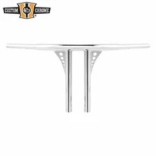 12" Rise 1.25" Chrome T-Bar Straight-Up Handlebar Fit For Harley 3.5 C to C Hole