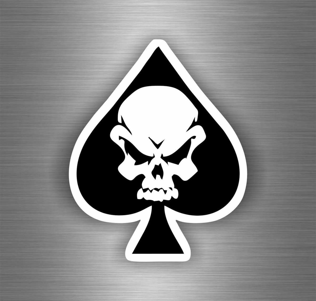 Sticker ADESIVO AUTO MOTO CASCO TUNING TESCHIO SKULL ASSO DI - Foto 8