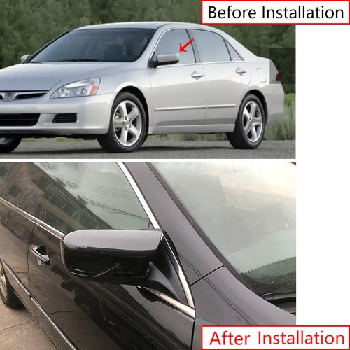 For Honda Accord 2003-2007 Carbon Fiber OX Horn Rear View Side Door Mirror Cover - Picture 10 of 11