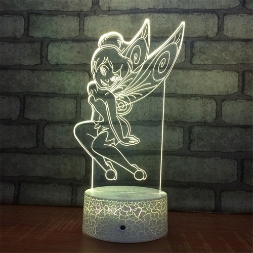 Angel 3D Night Light 7 Color Change LED Desk Lamp Touch Room Decor - Picture 6 of 7