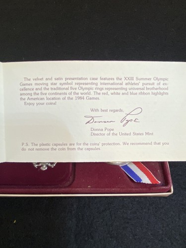 1984 S Olympic XXIII Commemorative $1 Silver Dollar Proof W/COA - Picture 12 of 20
