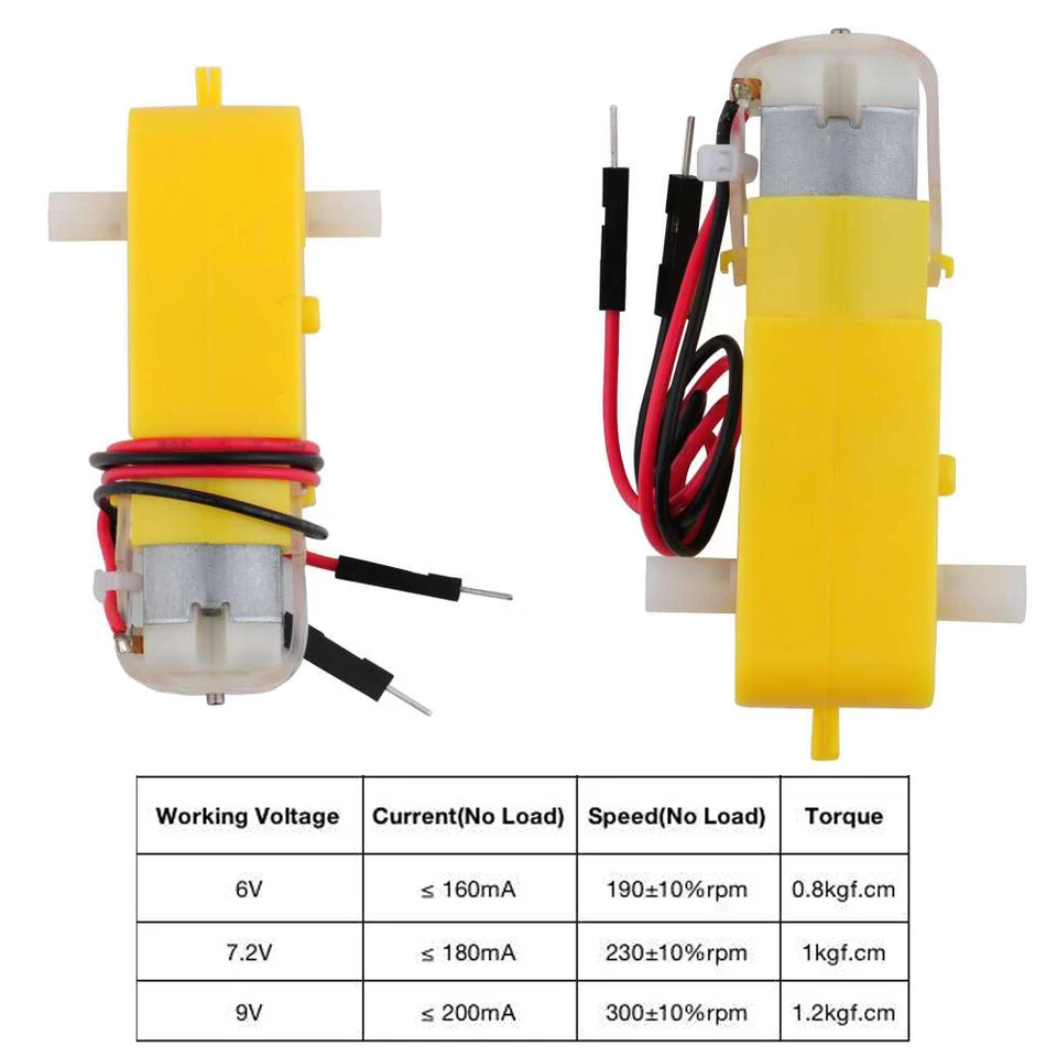 4pcs TT Gearbox Motor DC 3-6V 200RPM 1:48 Wire 2pin for Arduino Smart Car Robot - Image 3 of 3