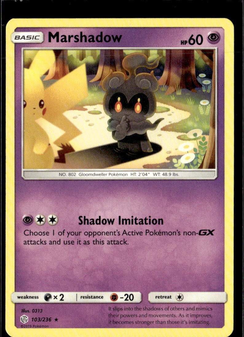 Pokemon Marshadow 103/236 Cosmic Eclipse Non Holo Rare 2 Card Lot