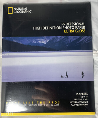 National Geographic Professional HD Photo Paper Ultra Gloss 8.5  x 11  15 Sheets