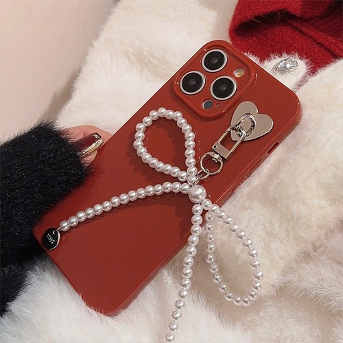 Bowknot Pearl Keychain Beaded Chain Phone Pendant Headphone Case Charm Bag De JC - Zdjęcie 10 z 15