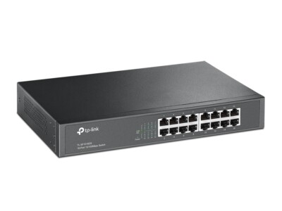 TP-Link TL-SF1016DS 16-Port 10/100 Mbps Switch Schwarz Auto-Learning BRANDNEU