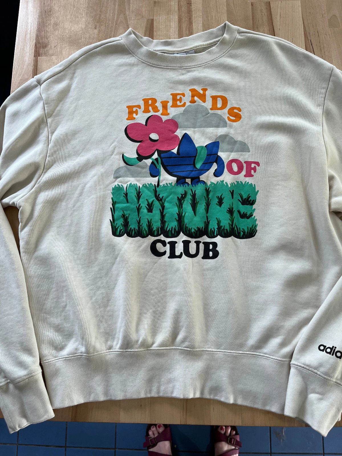 Felpa Adidas Friends of Nature Club Graphics Off White Uomo Taglia M
