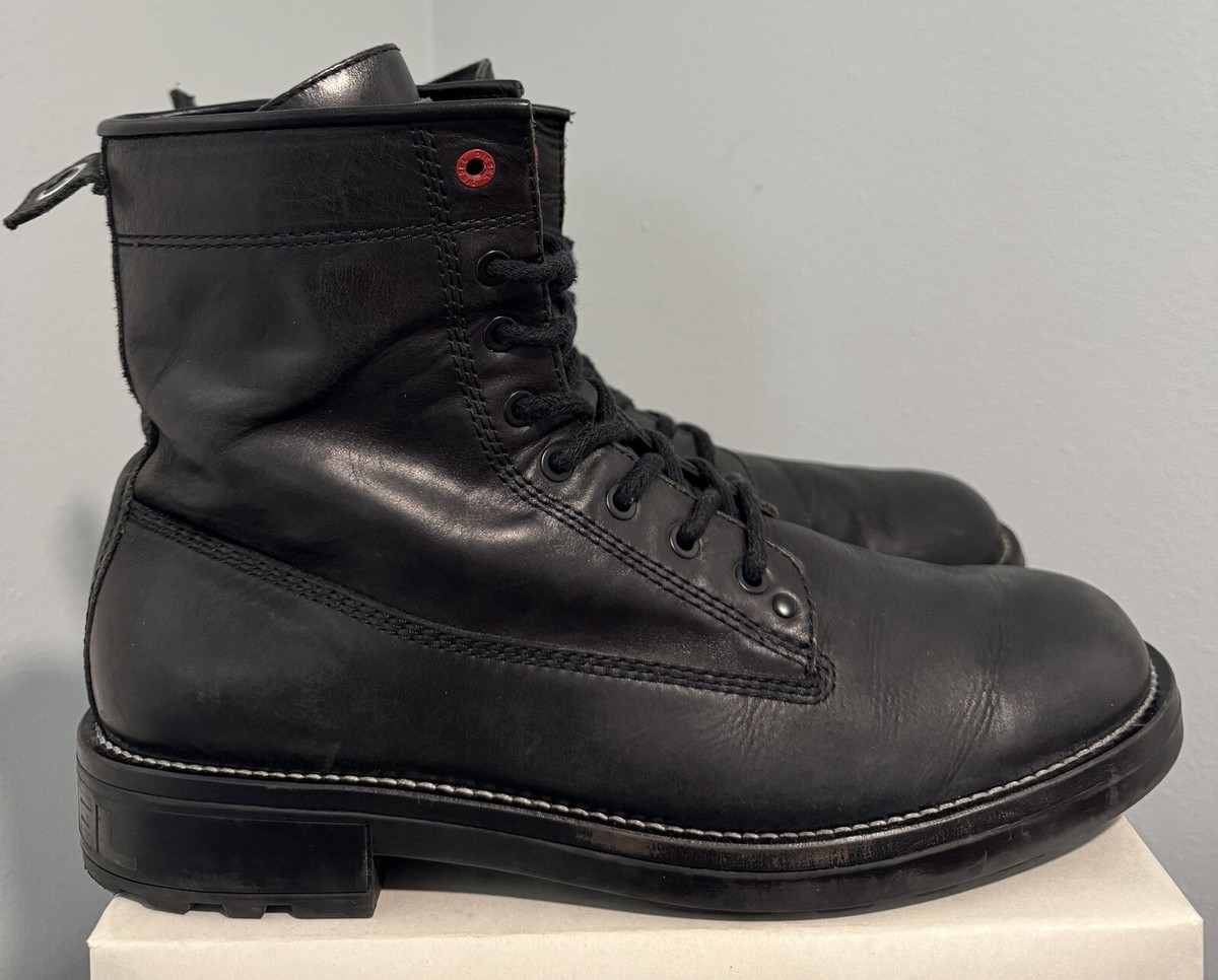 Diesel Leather Boots D-THROUPER DBB Z Y02075 PR030 T8013 Black Size Mens 12