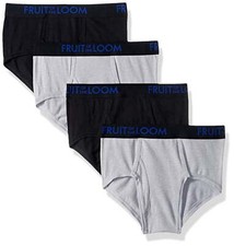 Fruit of the Loom Men's Breathable Cotton Micro-mesh Mid-Rise Briefs Black 
