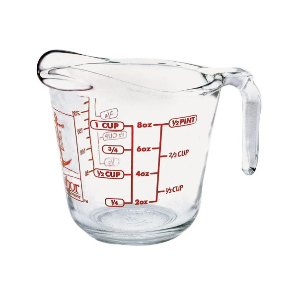 Anker Hocking Messkrug - Glasbecher/Pins/Milliliter/Quart - 250ml