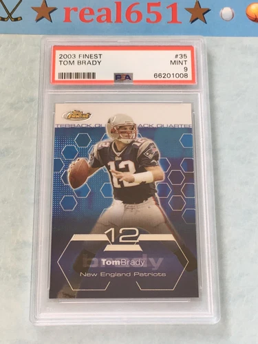 2003 Topps Finest #35 TOM BRADY | PSA 9 Mint | New England Patriots Buccaneers