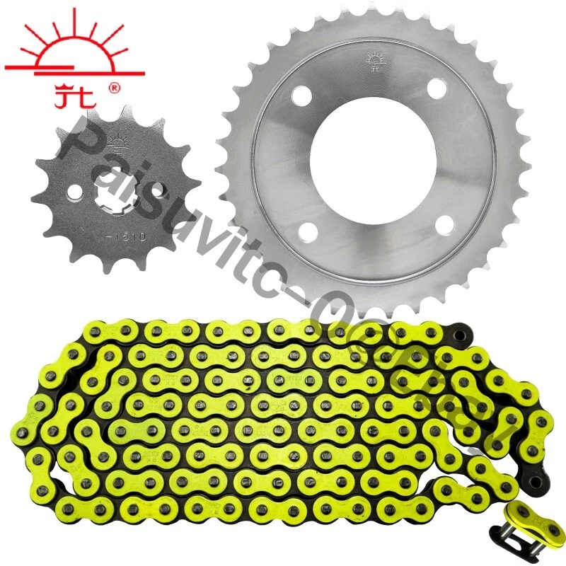 RK Chain 420-120Links Yellow+JT Sprocket Kit Front15T/Rear34T For Grom125,MSX125 Foto 2 de 4