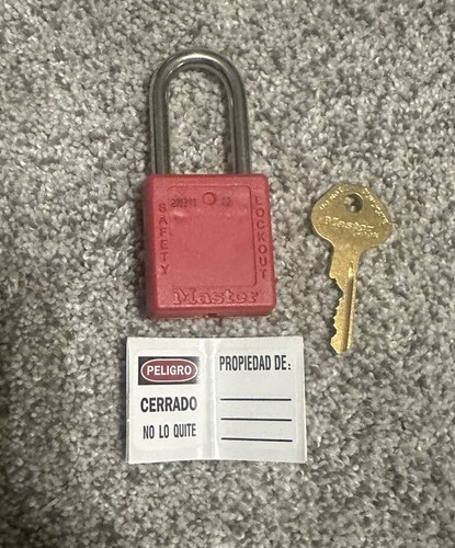 Master Lock Lockout Tagout Safety Padlock with Key 410RED