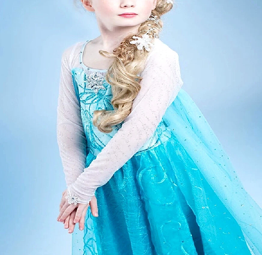 Frozen Vestito Carnevale Elsa 2-12 Y anni - Dress up Elsa Costumes 789007BE-11 S - Immagine 2 di 4