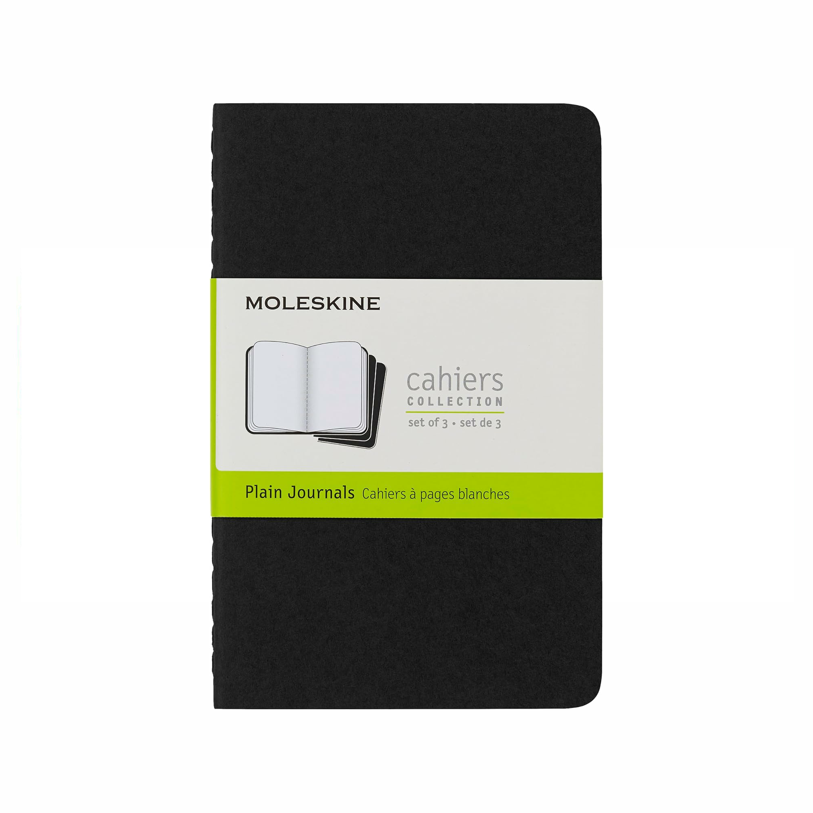 Moleskine Cahier Pocket Journal - Set of 3 Notebooks - 9x14cm - Black - Plain