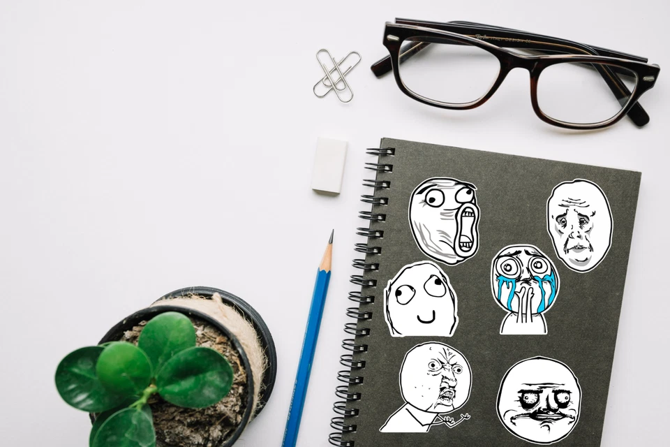 Meme Sticker / Aufkleber Pack Ragefaces - 15 Stück - Leicht abziehbar - PVC/Viny - Bild 2 von 4