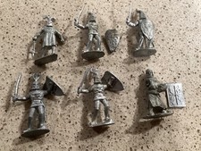 6 VINTAGE Medieval Metal Toy Soldier 54mm WAR GAME MINIATURES XX