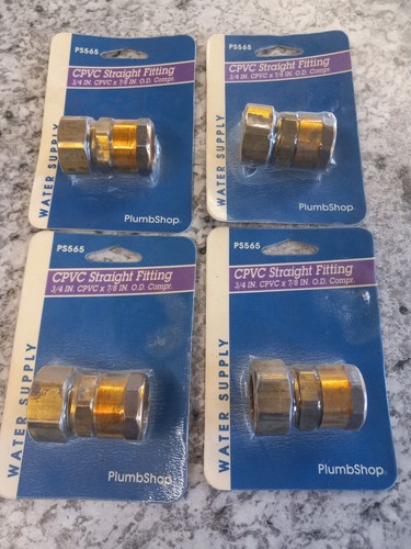 Water Supply Fitting Lot 3/4" CPVC X 7/8" OD Compression Brass Plumbing Adapter