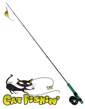 Cat Fishin': The Toy with Lasting Allure(c) A Real Fly Fishing Rig For Cat Play!