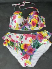 Ladies Pink Spot Miami Crush Floozie Frost French Bikini Size 8 Bottoms 32D Top