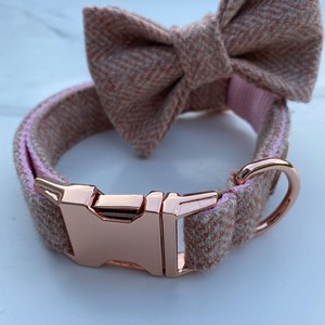 pink tweed collar