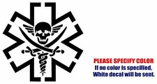 EMT Medic Pirate Skull Graphic Die Cut decal sticker Car Truck Boat Window 6"