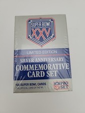Super Bowl XXV Limited Edition Silver Anniversary Commemorative Card Set Sealed