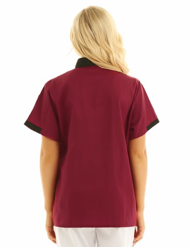 Unisex Chef Coat Double-Breast Short Sleeve Cook Jacket Kitchen Uniform Dress - Picture 31 of 140