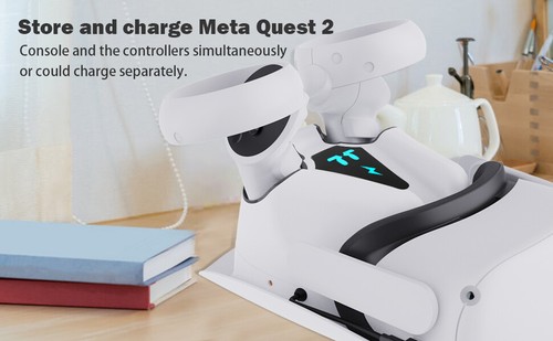 VR Charging Dock for Oculus Quest 2,Magnetic Charging Station for w/ 2 Batteries - Picture 19 of 60