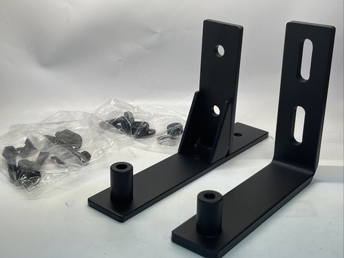 Black Rustic Triple Track Bypass Sliding Barn Door Hardware Kit - Picture 1 of 4