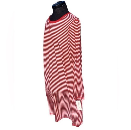 NWT Charter Club Christmas Candy Cane Stripe Knit Sleep Shirt Nightgown - Afbeelding 5 van 9
