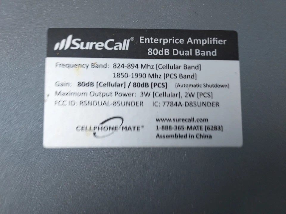Cellphone-Mate SureCall CM 2020 824-894 Cellular Band 1850-1990 PCS Band - Image 2 of 4