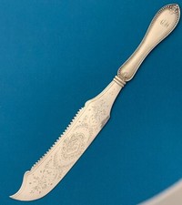 George Sharp for Bailey & Co Sterling SERRATED CAKE KNIFE